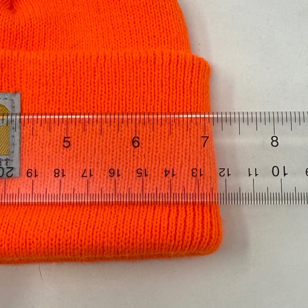 Carhartt Youth Acrylic Watch‎ Hat Beanie Blaze Orange Cuffed Knit Logo Patch A18